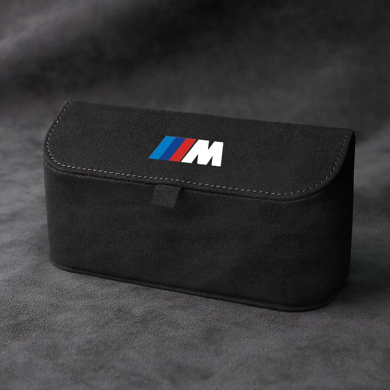 High-Quality Suede Car Sun Visor Glasses Box Car Badge Sunglasses Clips Glasses Box For BMW X1 X3 G01 X4 G02 X5 F15 F16 M3 M4 F3 QQ2