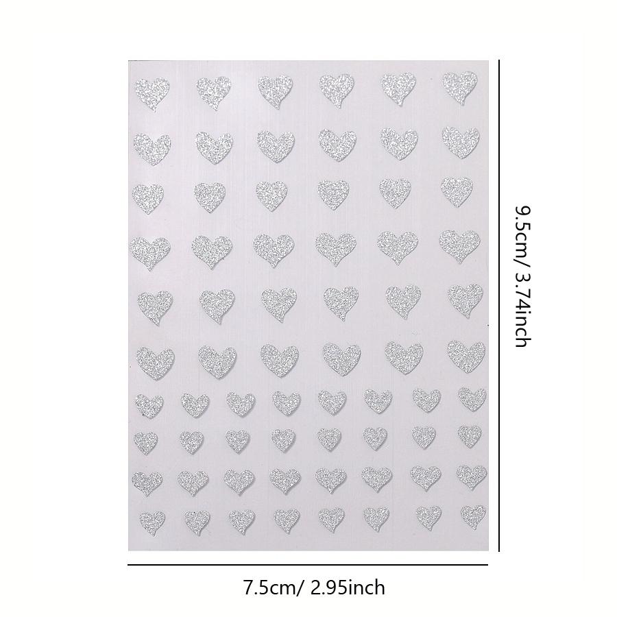 2 Sheets Glitter Silver Nail Stickers, Heart Bear Star Butterfly Designs Decals for Nail Art Decoration