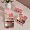 Mini Portable Folding Combination Palette Eyeshadow Highlight Blush Pearl Velvet Fine Blush Waterproof Glitter Highlight