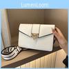 Simple Solid Color Gold Buckle Decoration Women Single Shoulder Square Bag
