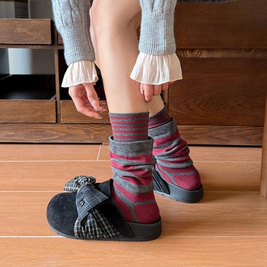 Falsche Doppellagensocken Damen Gestreifte Lässige Stiefelsocken Atmungsaktive Geraffte Slouchy Socken für Street Fashion Alltagsbesorgungen Sportbekleidung