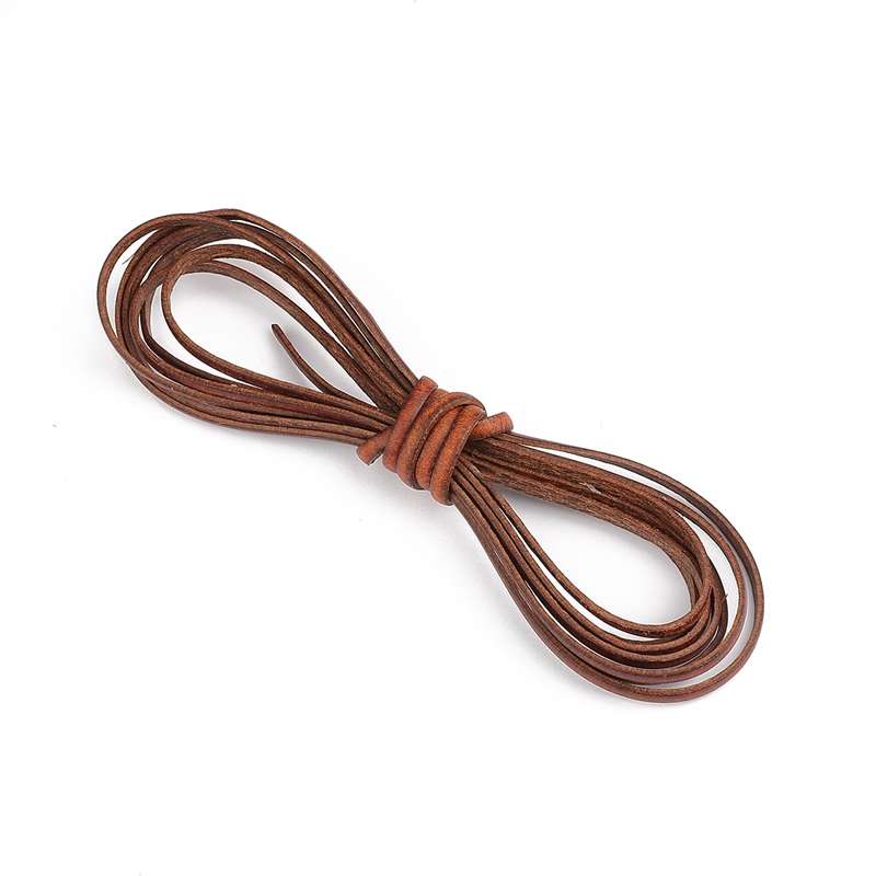 2 metry retro vysoce kvalitní originální kožená šňůra Flat Strand kravské lano pro ručně vyráběné náhrdelníky náramky DIY šperky