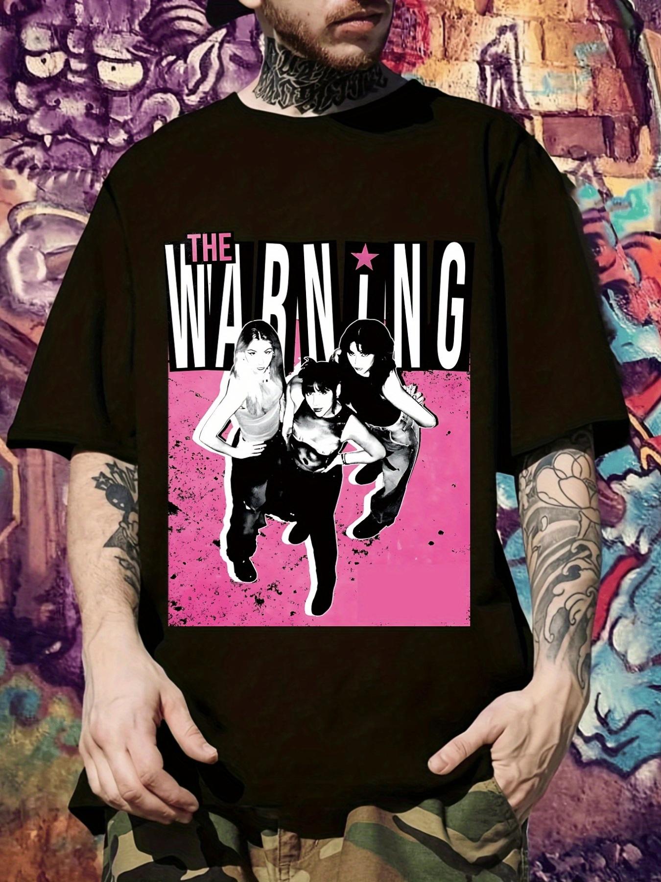 The Warning Band Graphic T-shirt - Pink & Black Print S
