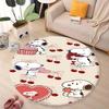 Cute Peanuts Snoopy Round Rug Anti-Skid Floor Carpet for Living Room Bedroom Children Room Home Decoration