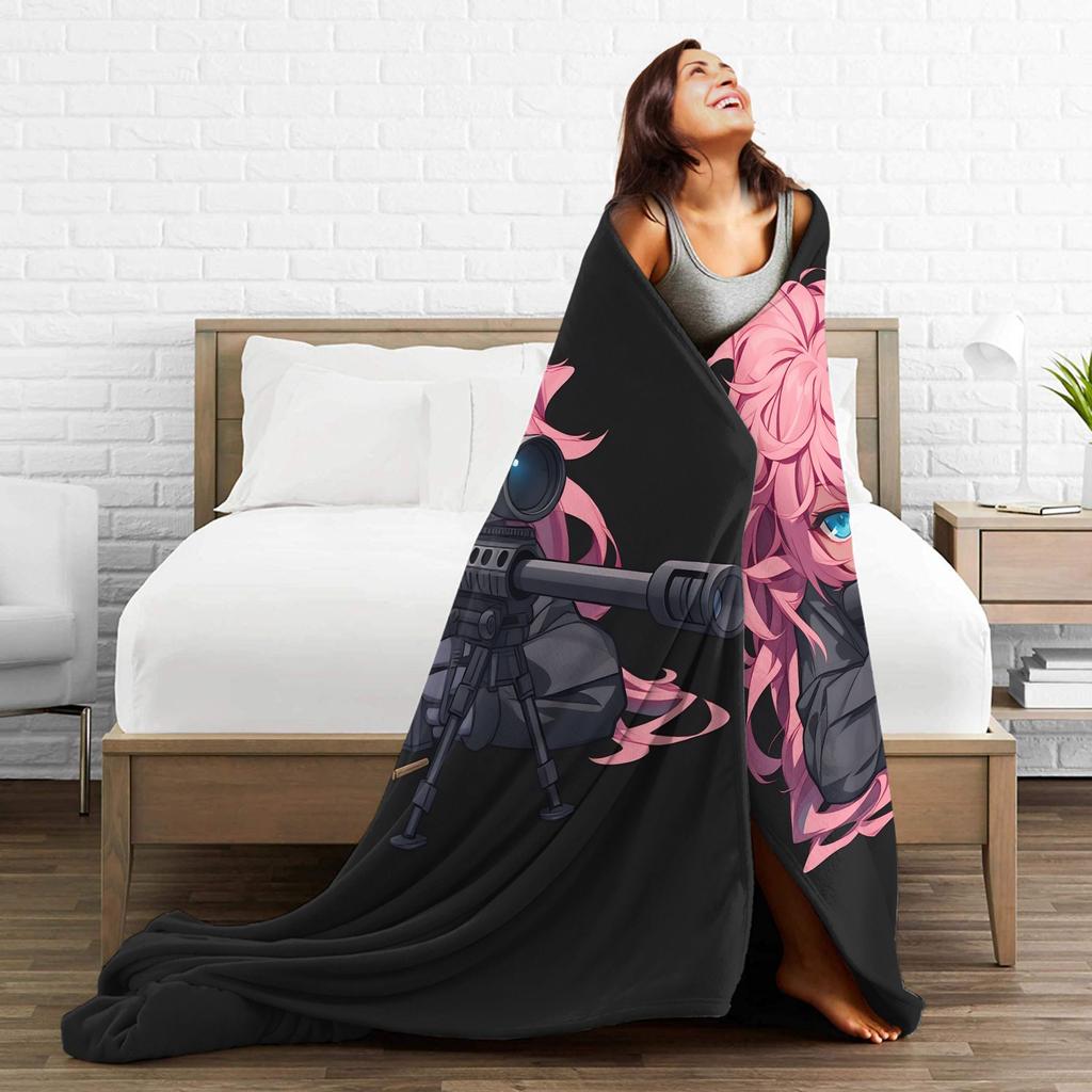 Mirai Nikki Gasai Yuno Flannel Blanket Winter  Soft Durable Throw Blanket for Child Home Decor Funny Bedspread Sofa Bed Cover