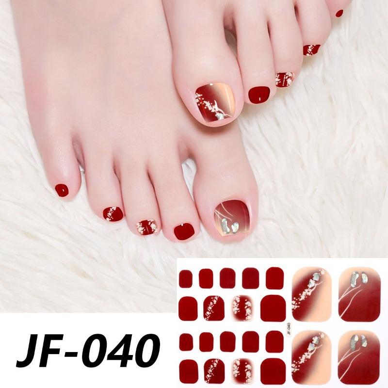 Naklejki na paznokcie u stóp w jednolitym kolorze, z brokatem i efektem kociego oka, wodoodporne, wybielające, pełne naklejki, naklejki na paznokcie u stóp, naklejki na paznokcie z efektem aurora