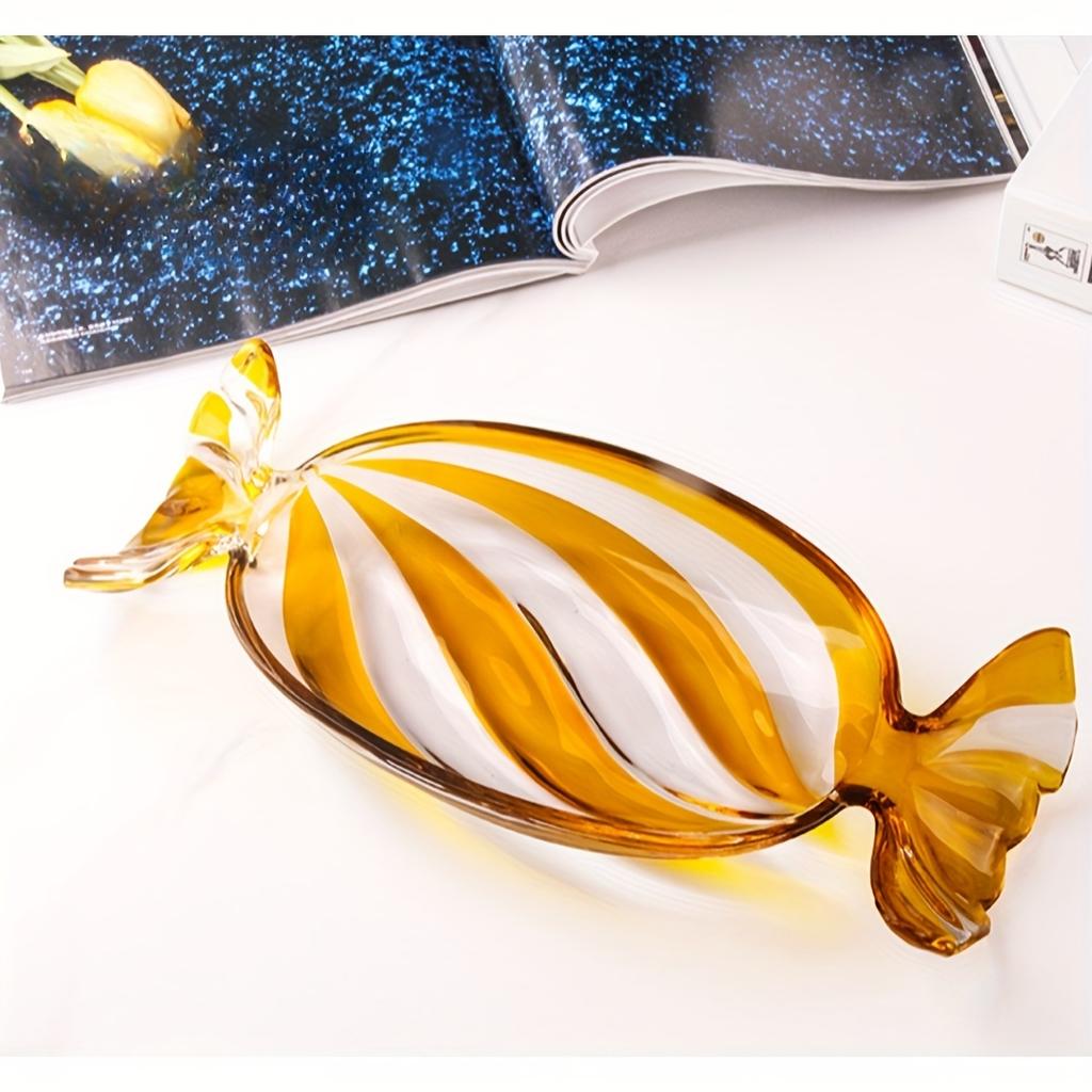 Elegant Crystal Glass Fruit Bowl Set Creative Home Living Room Snack and Candy Dish,Transparent Glass Serving Platter for Fruits,Nuts,Durable Material