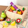 Montessori Rollenspielhaus Serie Geschnittenes Obst Desserts Holz Simulation Küchenspielzeug Kinder Schneiden Gemüse Lernspielzeug
