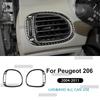 Real Soft Carbon Fiber Sticker For Peugeot 206 2001 2002 2003 2004 2005 2006 2007 2008 2009 2010 Car Side Air Outlet Frame