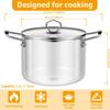 Pentola in Vetro da 3,5L con Coperchio Resistente al Calore Manici Doppi in Acciaio Inossidabile Pentola per Cucinare Zuppa Latte Pasta Fornello Utensili da Cucina in Vetro