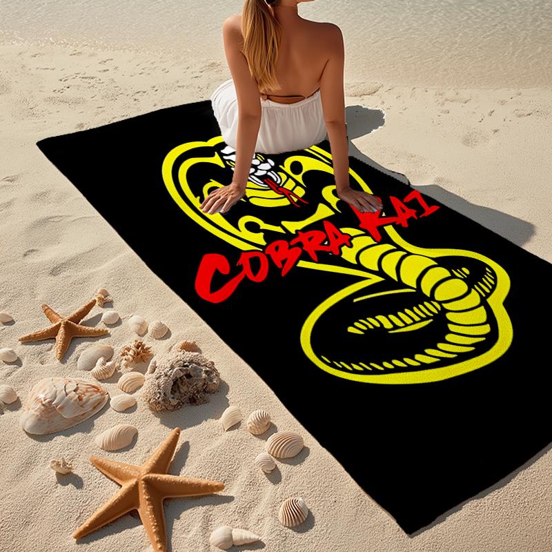 Cobra Kai Fashion Beach Towel: Ideal for Summer Adventures Soft, absorbent and quick drying suitable for swimming and bathing
