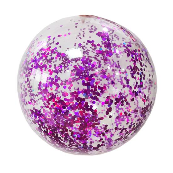 16/24-Zoll Aufblasbarer Glitzer-Strandball Auslaufsichere Klare Bälle mit Konfetti-Pailletten Kinder Erwachsene Sommer Strand Schwimmbad Party Spielzeug