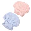 2Pcs Coral Fleece Hair-drying Hat Bowknot Bath Hair Towel Quick Drying Hair Towel Wrap