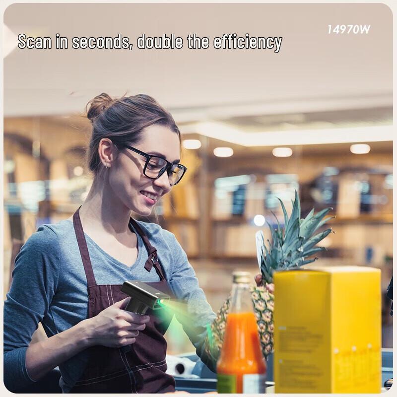 Deli Wireless 2D Barcode Scanner with Charging Dock