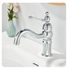 Tuqiu Gold Bathroom Faucet Brass Antique Bathroom Basin Faucet Cold And Hot Water Mixer Sink Tap Single Hole Lavotory Tap