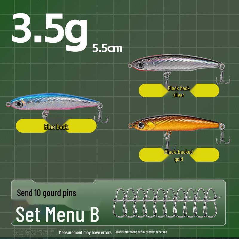Small Silver Fish Pencil Twitching Long Cast Slow-Sinking Freshwater & Sea Fishing Lure for Mackerel & Asp