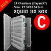 Bimoo 1Piece Plastic Fishing Lure Box / Squid Jig Box Fishing Tackle Case EGI / Bass Fishing Accessories