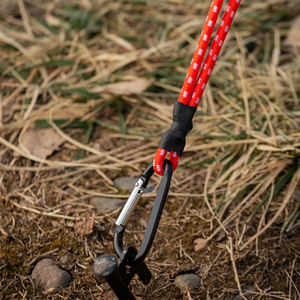 5pcs Tent Fixing Bungee Cord Versatile Elastics Rope Strong Load Bearing Hook with Quickly Attach Carabiner Clip