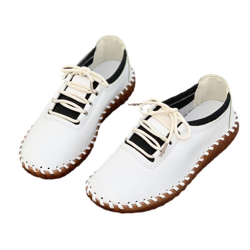 Spring Round Head Flat-soled Lace-up Shoes Fashion Single Shoes