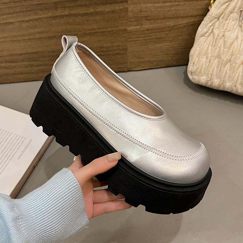 

Летняя обувь с круглым носком и неглубоким вырезом, женские осенние клоги на платформе, женская обувь, женские модные слипоны, повседневные кроссовки 2025 Осень 41 серебряный