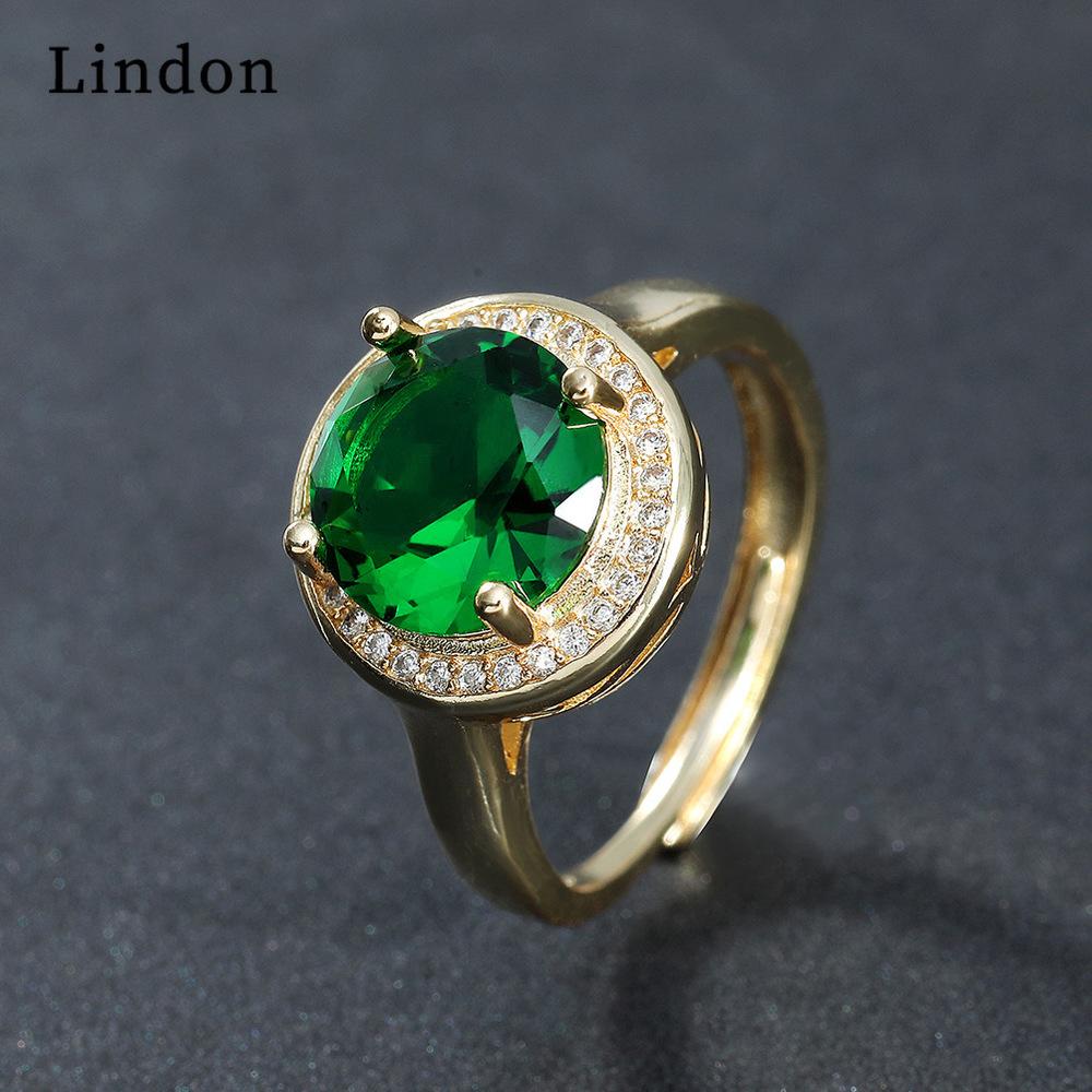 Lindon Classic Zircon Ring Dame Smykker Bryllup Løfte Party Gift