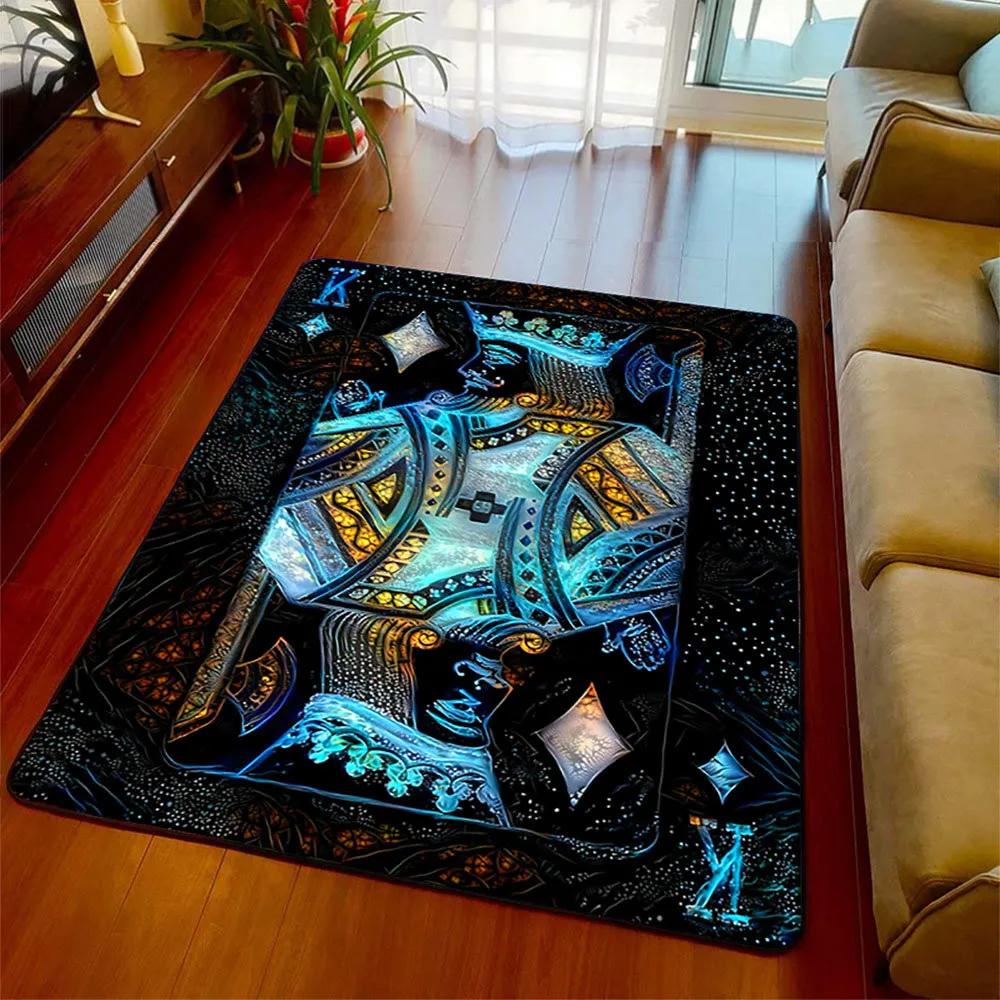 Moderne Malerei Pik Karte Poker Teppich Wohnzimmer Teppich Heimdeko Flur Fußmatte Rutschfest Küche Badezimmer Schlafzimmer Bodenmatte