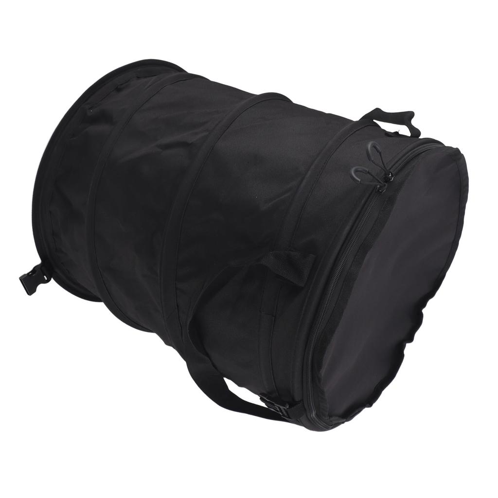 Collapsible Trash Can Reusable Oxford Cloth Portable Foldable Waste Bag with Handles for Camping Garden Black