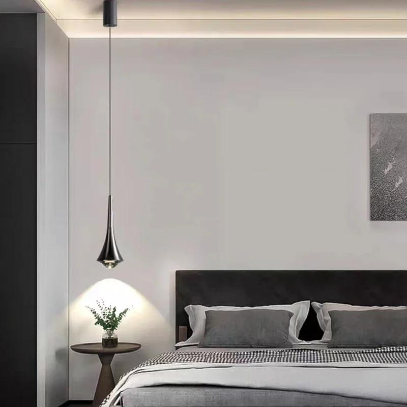 Lamp Mini LED Pendant Light, Modern Aluminum Anti-Glare Hanging Lights, Height Adjustagble Bedside Lamps For Dining Room Bedro