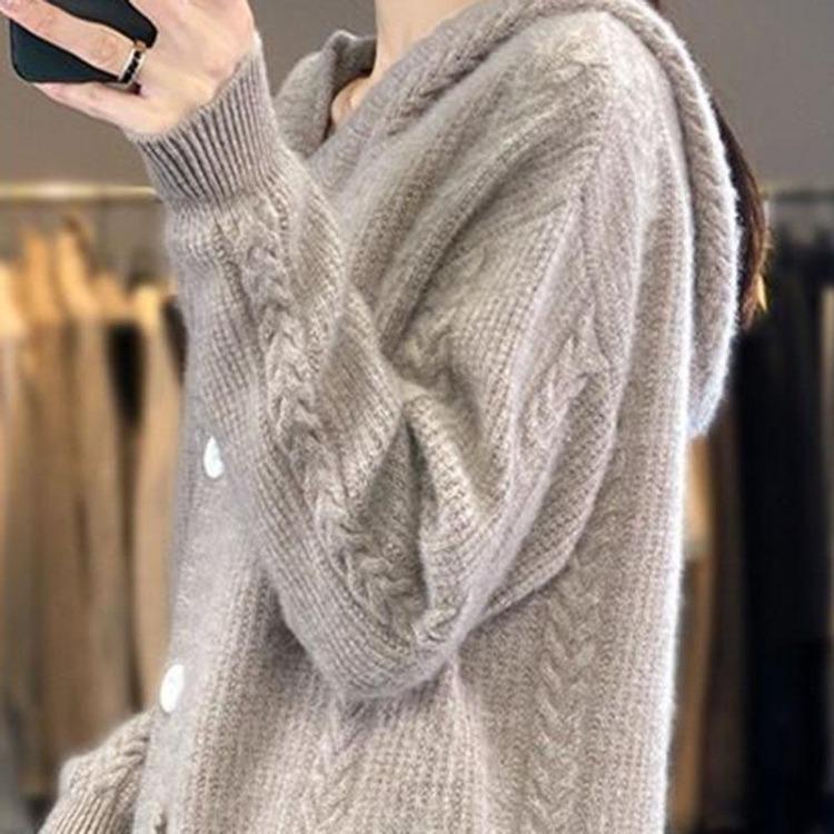 Thickened Long Sleeve Cardigan Sweater Coat for Women Loose Large Size Autumn Winter Jacket