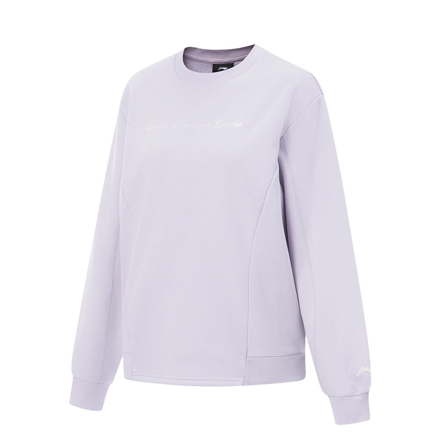Li-Ning Minimalist Letter Round Neck Loose Versatile Sweatshirt Women tops AWDVB58-3 M