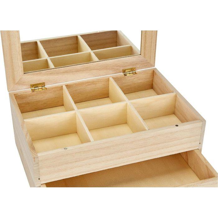 Dressing Table - ARTEMIO - Wood - 6 Compartments - 1 Drawer - Mirror Included - Brown