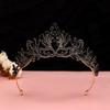 Vintage Baroque Crown Antique Bronze Princess Rhinestone Tiara  Birthday Head Jewelry