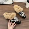 Women's Baotou Plush Slippers Padded Warm Winter Thick Bottom Heightened Home Slippers Casual Walking Indoor Shoes Snow Cotton Slippers