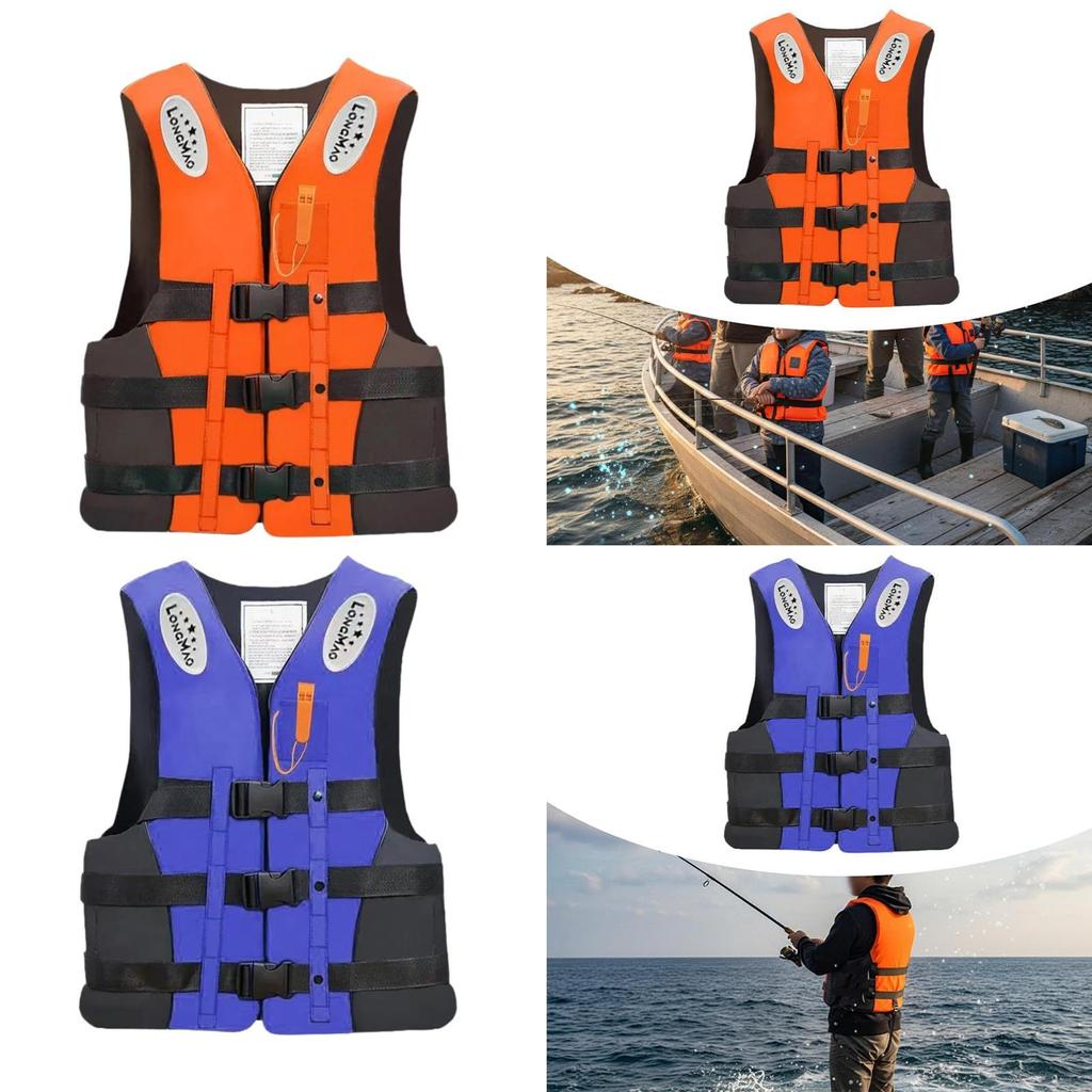 Life Vest for Adults Sturdy Kayaking Jacket Rafting Outdoor Water Sports XL orange