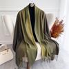 Fashion Solid Cashmere Warm Scarf for Women New Design Pashmina Winter Double Color Shawl Wraps Bufanda Tassel Blanket Poncho