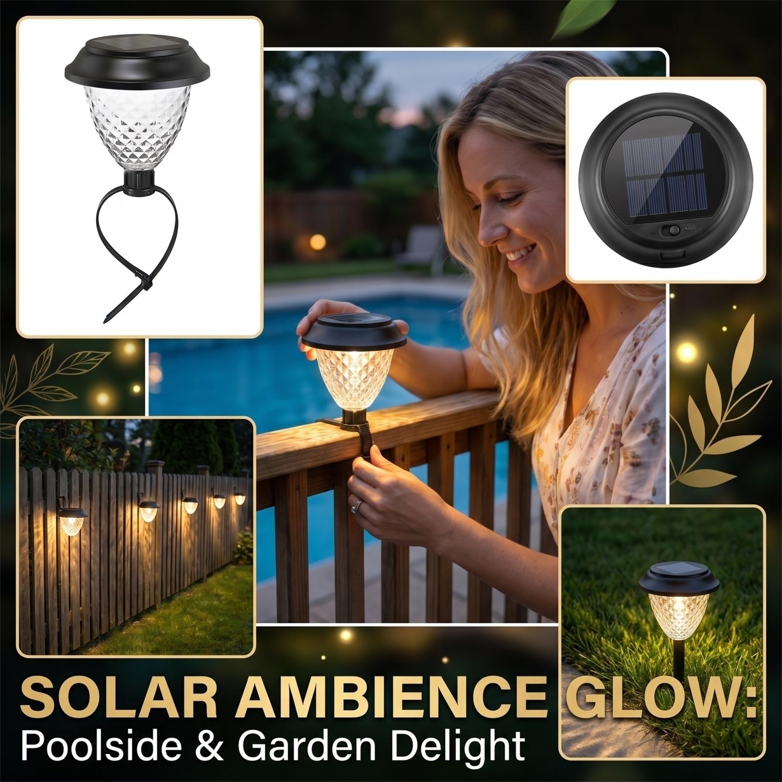 

Solar-powered Courtyard Lights, Fence Lights, Cable Tie Lights, Decorative Lights For Balconies, Swimming Pools, Lawns, And Ambient Lighting. One Size