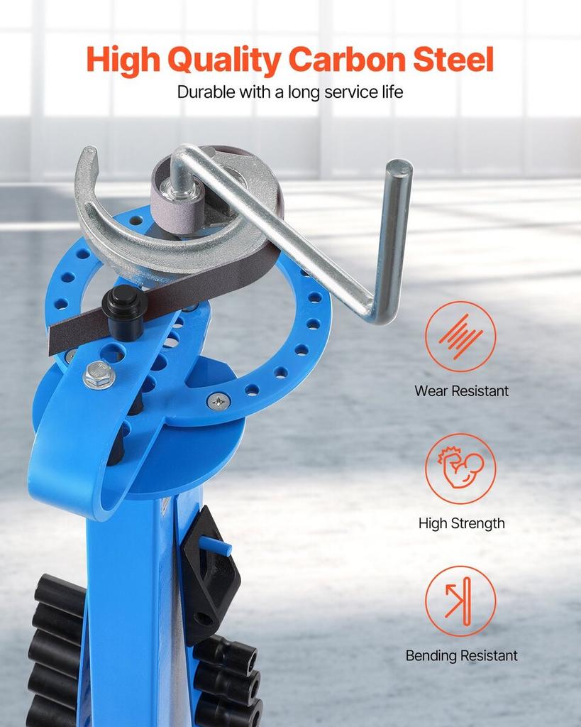 Manual Pipe Bender, Pipe Tube Bender with 14 Bending Dies, 200° Heavy-Duty Tube Bending Tool for Copper Aluminum Iron Pipes, Ideal for HVAC Air