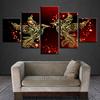 5 Pieces Painting Home Decor HD Print Canvas Red And Gold Love Birds Pictures Bedroom Romantic Wall Art Poster Decor