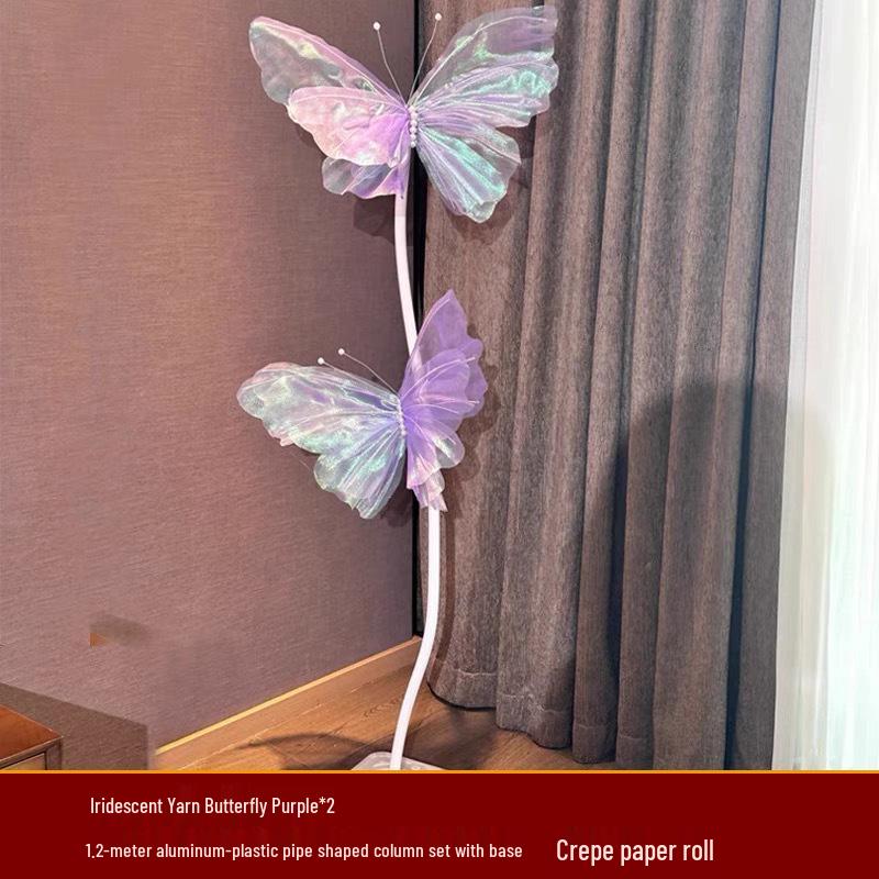 Iridescent Pearl Butterfly & Flower 3D Wedding Decoration