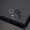 Non-fading Titanium Steel Cross Star Ear Clips - Unisex Retro Hip Hop Punk Jewelry