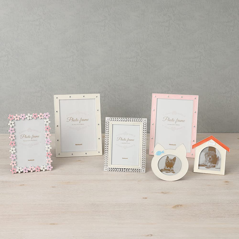 Nakabayashi Photo Frame (Alloy), Simple, 2L Size, F-TA-108-2L-P, Pink