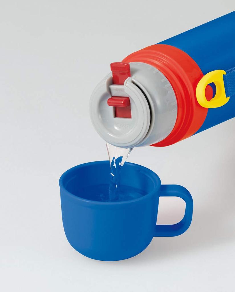 Skater Children's 2-Way Stainless Steel Water Bottle with Cup, Plarail 20, 430ml (SKDC4)