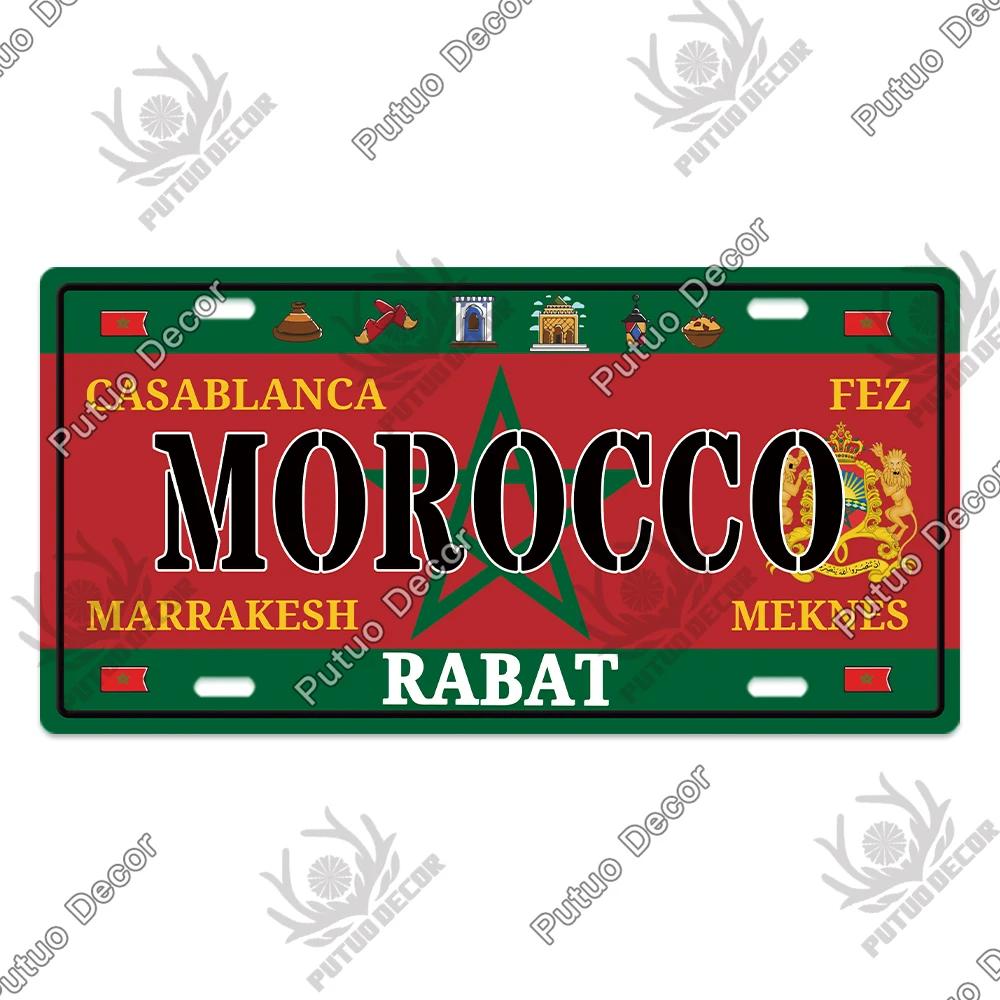 Putuo Decor Country - Themed Vintage Metal Sign with License Plate Plaque - Ideal for Bar Pub Club and Home Wall Decoration