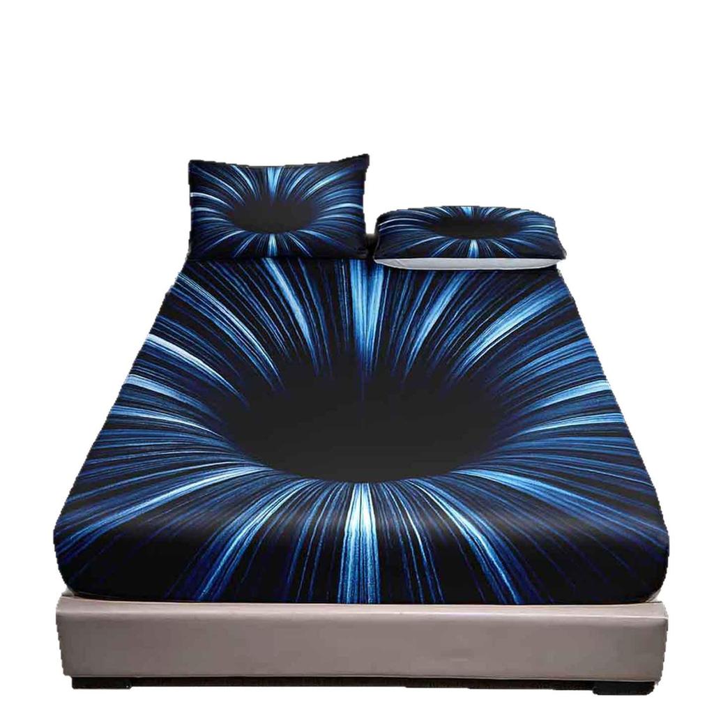 2025 Exclusive 5D Black Hole Digital Print Fitted Sheet & Pillowcase Set