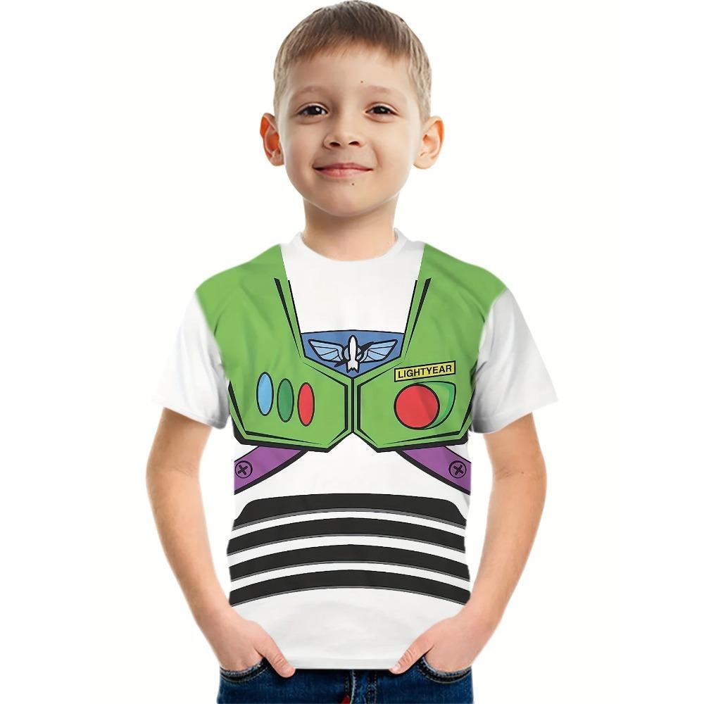 Children's Short Sleeve T-Shirts Creative Funny 3D Print Kids Summer Casual Comfortable Soft Breathable Round Neck Boys Girls T-Shirts