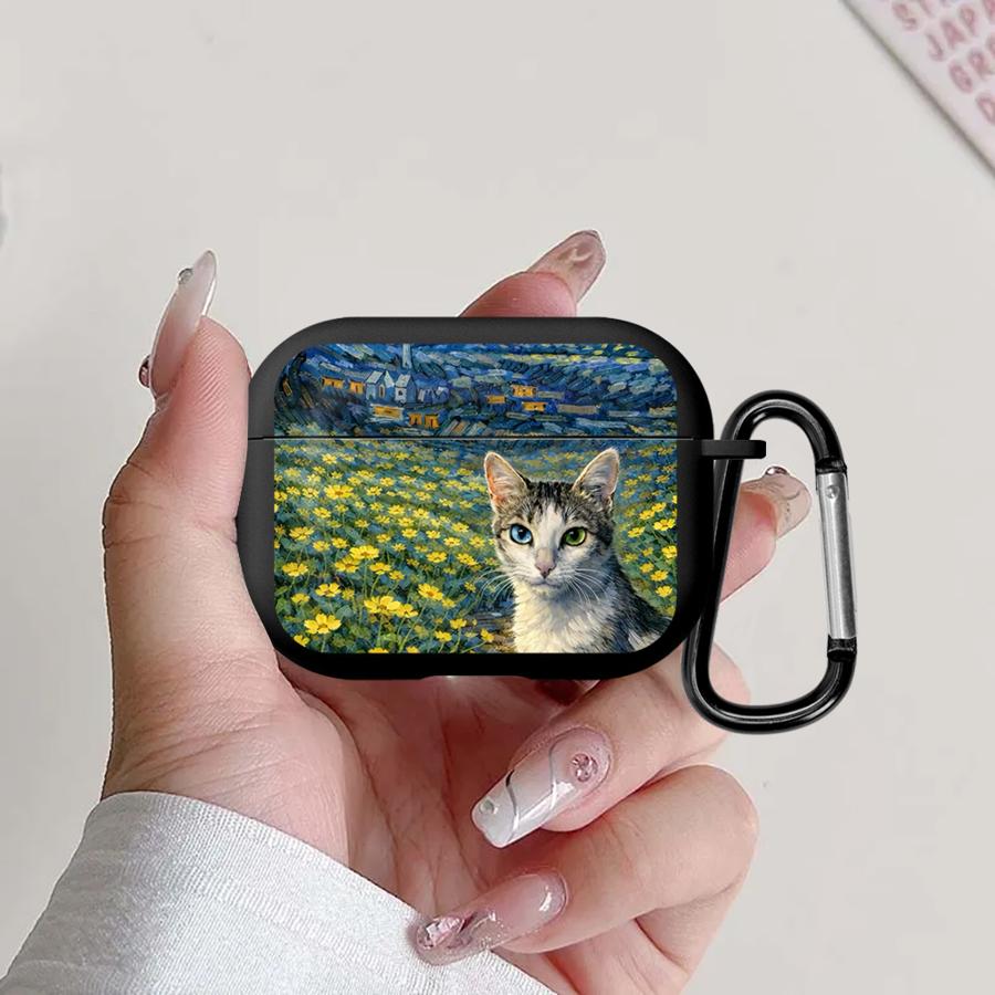 

Van Gogh Cat Fashion Earphone Cases Cover Case For Airpods 3 Pro3 4 2 Pro 1 Pro2 Airpods Pro 2