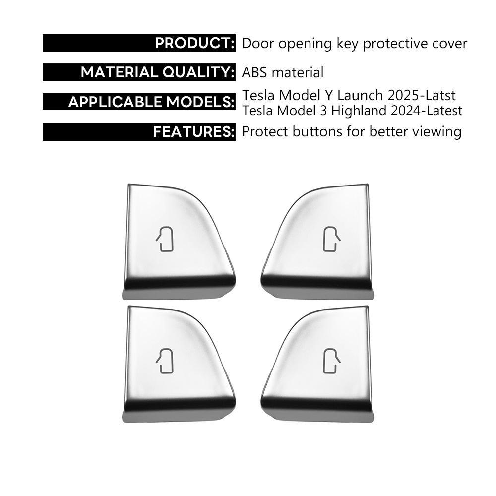 

For Tesla New Model Y Juniper 2025 Launch Model 3 Highland 2024 Door Lock Switch Open Button Cover Protector Model Y Launch