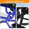 Přenosný skládací elektrický skútr červený, se 3 koly, dvěma motory