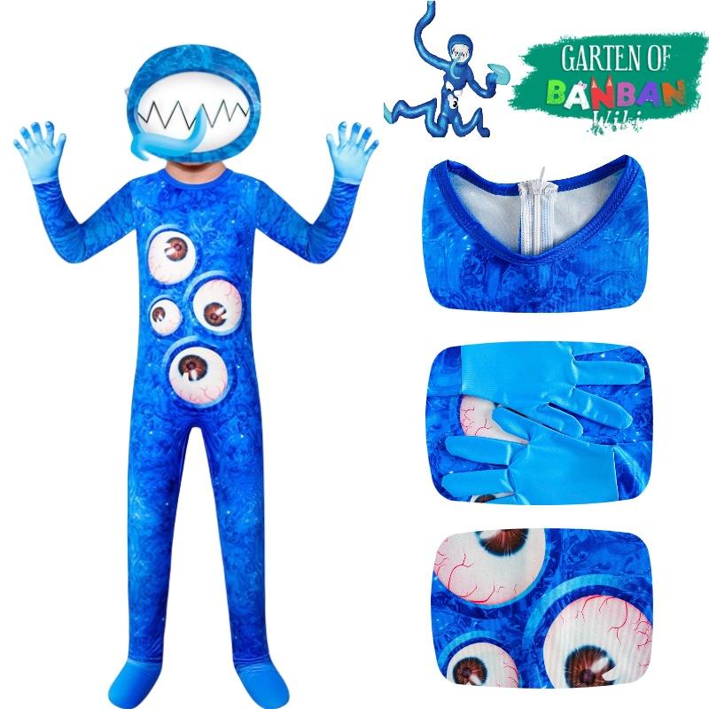 Neues Halloween Cosplay Kostüm für Kinder in Banban Garten Blau Cartoon Stil