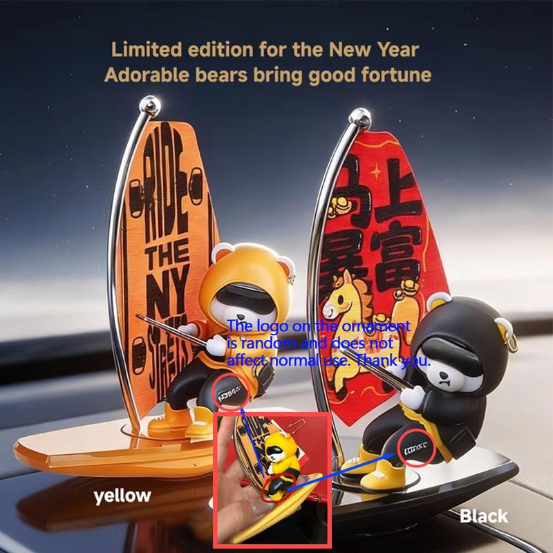 1 Stück Auto-Wackel-Surfer-Bär Kreatives Ornament für Auto-Mittelkonsole Autozubehör